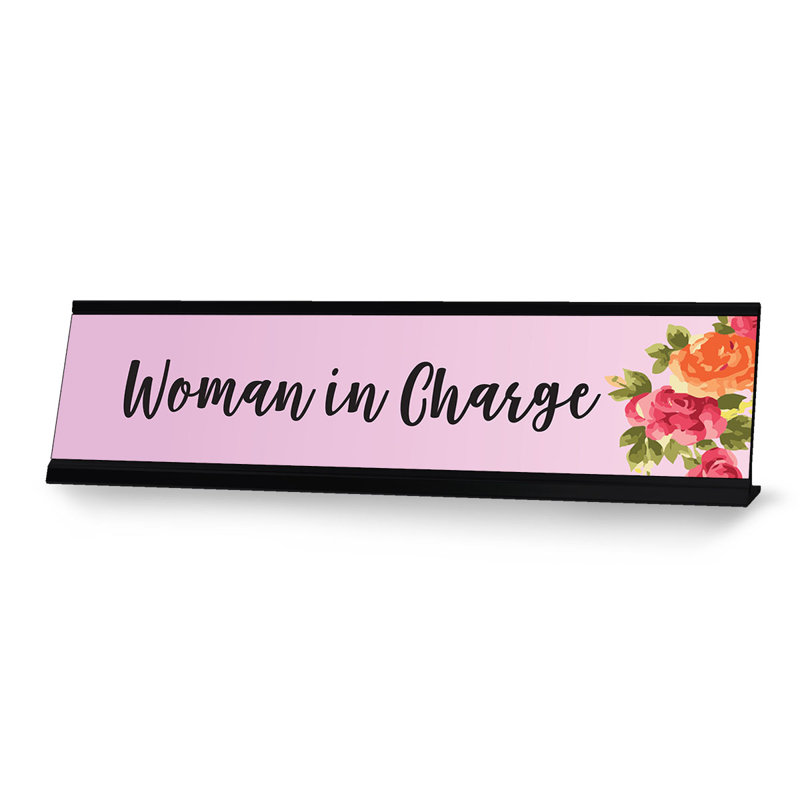 Enseigne de bureau «Woman in Charge»