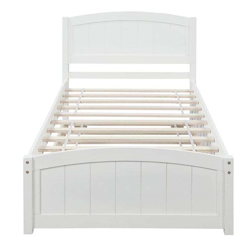 Lit plate-forme avec lit gigogne, Blanc