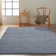 Tapis rayé bleu en laine fabriqué à la main Halo