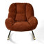 Fauteuil à bascule moderne rembourré avec base en bois d'hévéa, rouge, idéal pour la chambre d'enfant, le salon et la chambre à coucher.-1149199390-1151497856