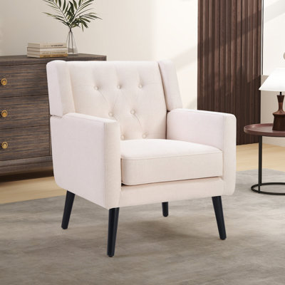 Fauteuil d'appoint moderne et élégant pour salon, recouvert d'un tissu doux et rembourré