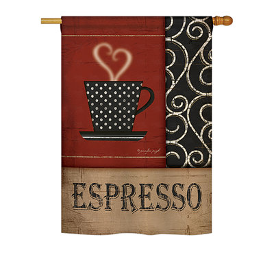 Drapeau espresso en polyester pour maison / jardin