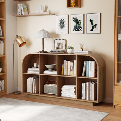 Curved 2 Tier Modern  Bookcase with 8 Cubes