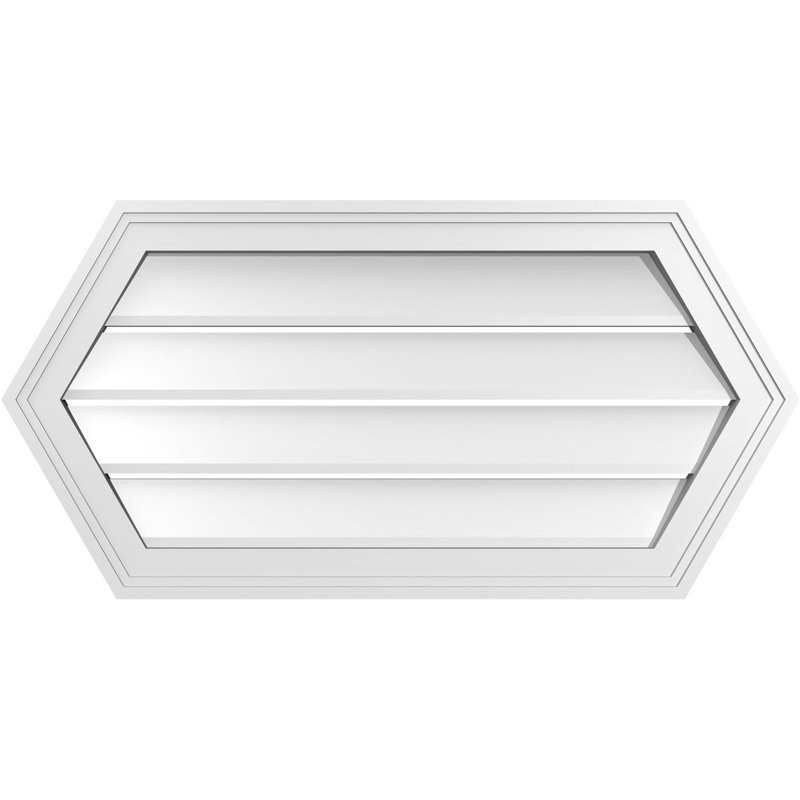 Évent horizontal fonctionnel à pignon en uréthane à surface horizontale Signature, H 16 po x l 32 po x P 1,5 po