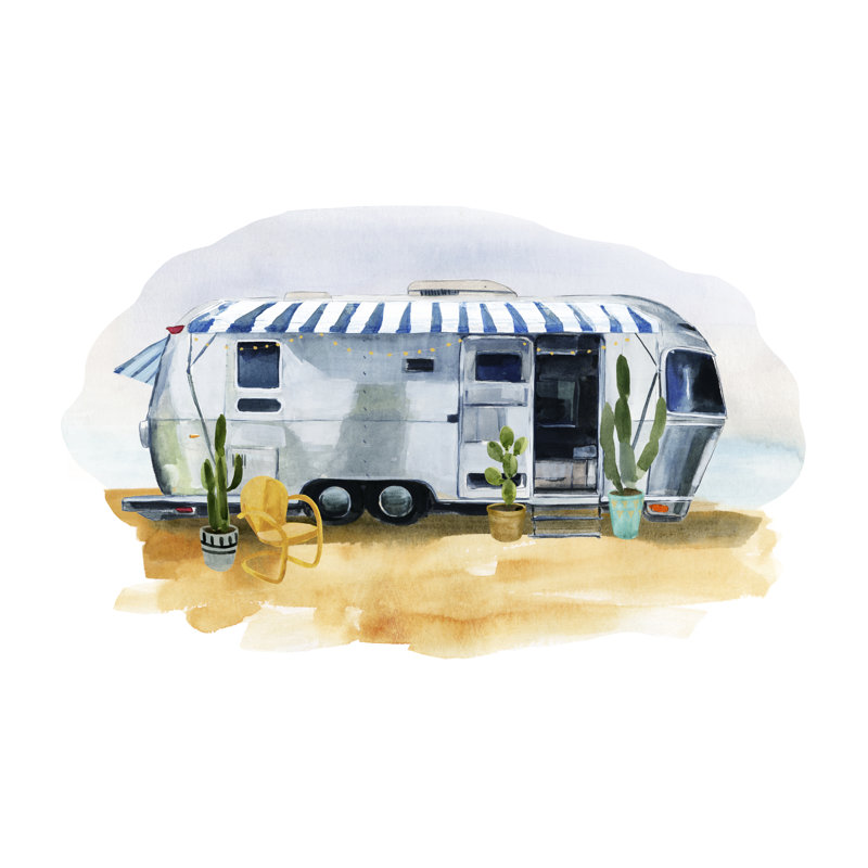 «Happy Camper II» par Annie Warren, reproduction sur toile tendue, H 24 po x l 36 po