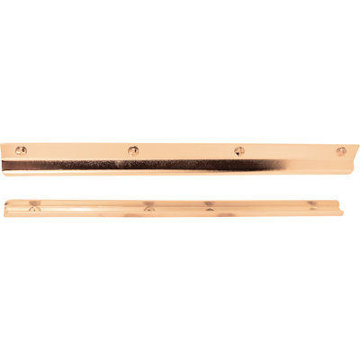 Steel Latch Shield for Swing-In Doors, 12 Inch, Brass (Single Pack)