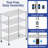 4-Shelf 48"W x 24"D Heavy Duty Adjustable Wire Shelving Unit with Casters-1179369839-1179369833
