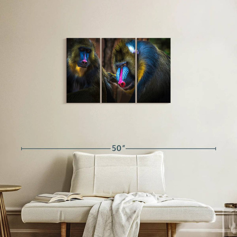 Two Mandrill Monkeys, 20" H x 33" W