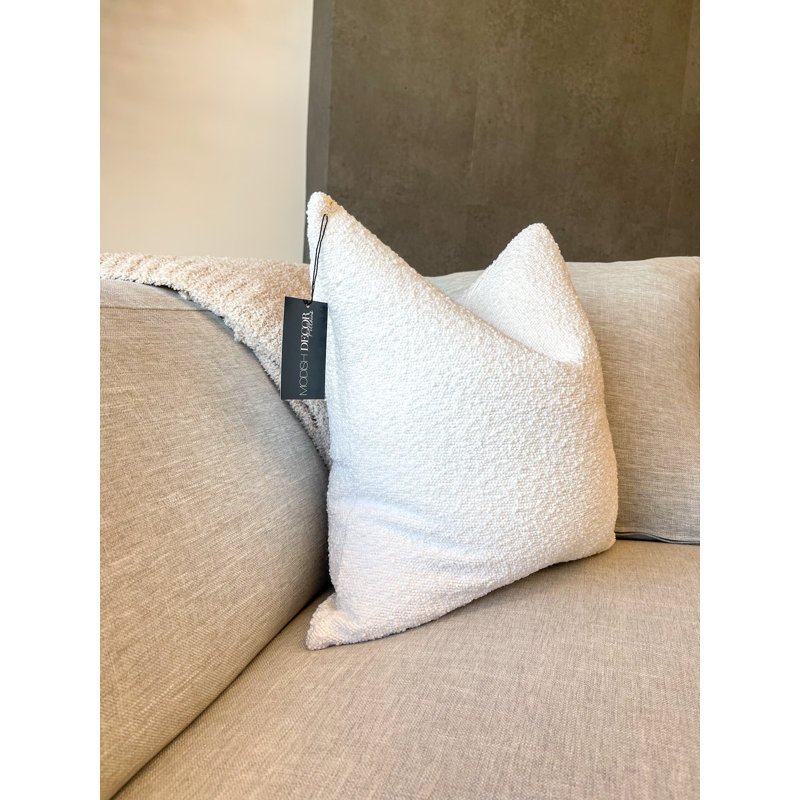 Housse de coussin Boucle, 24 po x 24 po, Colombe