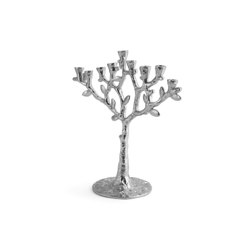 Tree of Life Menorah, Silver