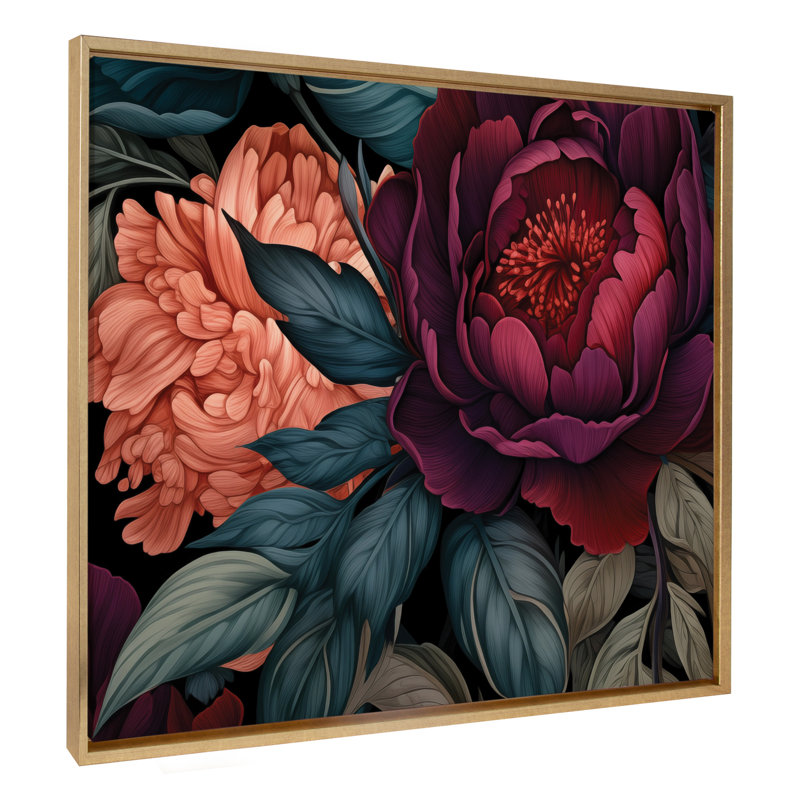 Impression d'art sur toile encadrée foncé foncé par The Creative Bunch Studio, Jaune, H 31,49 po x l 42 po