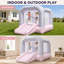 Château gonflable rose avec ventilateur, château gonflable avec glissoire pour les parties intérieures / extérieures pour enfants / tout-petits-111721982