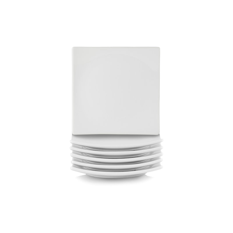 Assiette à hors-d'œuvre carrée 6 po Jaion, ensemble de 6