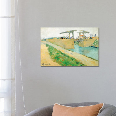 The Langlois Bridge, March 1888 by Vincent Van Gogh - Wrapped Canvas Painting