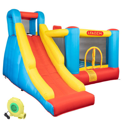 130" x 124" Bounce House with Slide and Air Blower