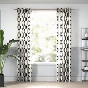 Clayburgh Geometric Room Darkening Grommet Single Curtain Panel