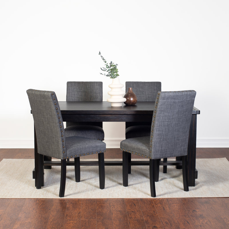 Ensemble de salle à manger Athylia, Tanné, Ensemble de cinq pièces : table, quatre chaises
