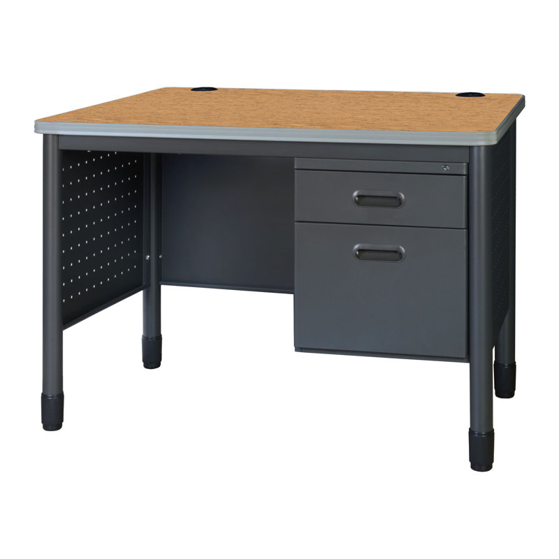 Bureau à caisson en acier Regency Mesa 48 po x 30 po, Beige/gris