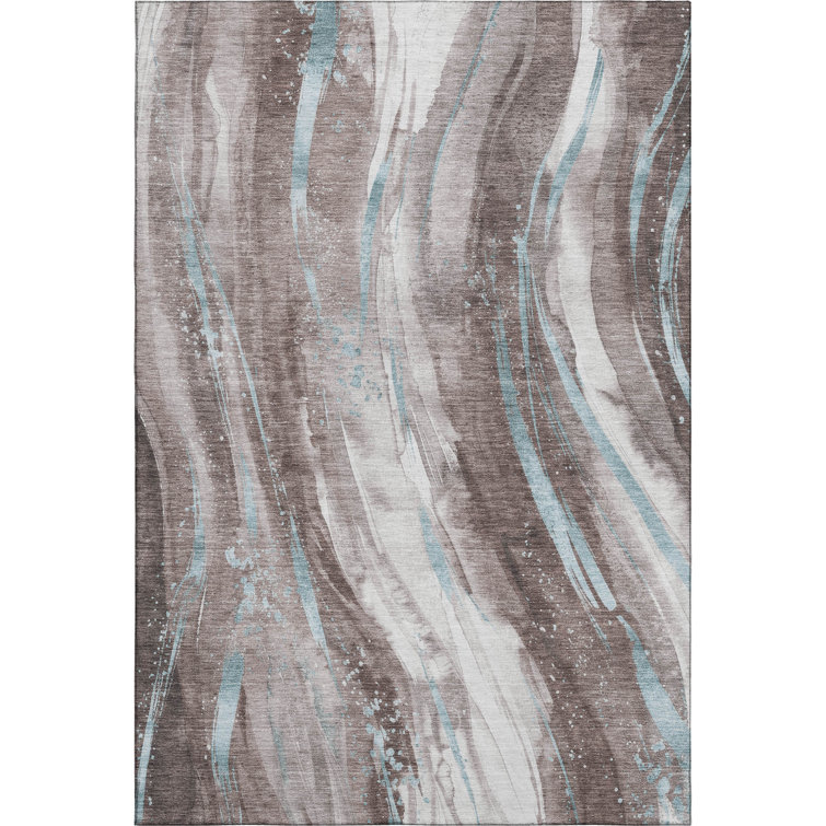 Premium Machine Washable Slesnick AMF1676 Swirls Rug