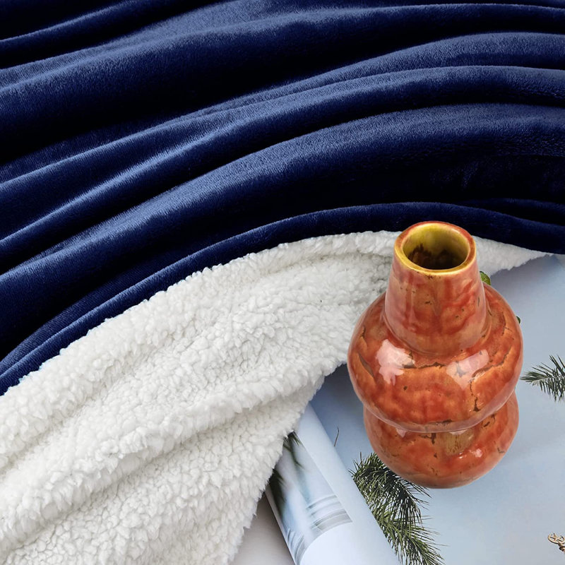 Caulders Canora Grey Blanket, W150 x L200cm, Navy Blue
