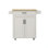 Kitchen Island Rolling Trolley Cart With 1 Drawer & 2 Doors With Storage Racks & Adjustable Shelves & Towel Rack & Seasoning Rack Rubber Wood Table Top