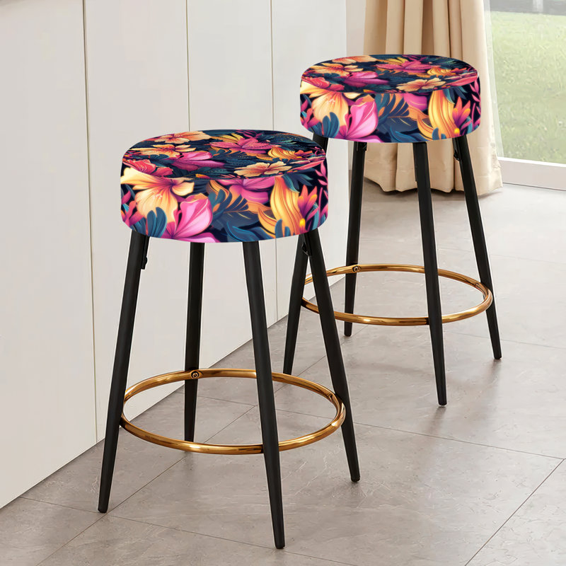 Tropic Sunset - motif tropical - ensemble de 2 tabourets de bar tropicaux