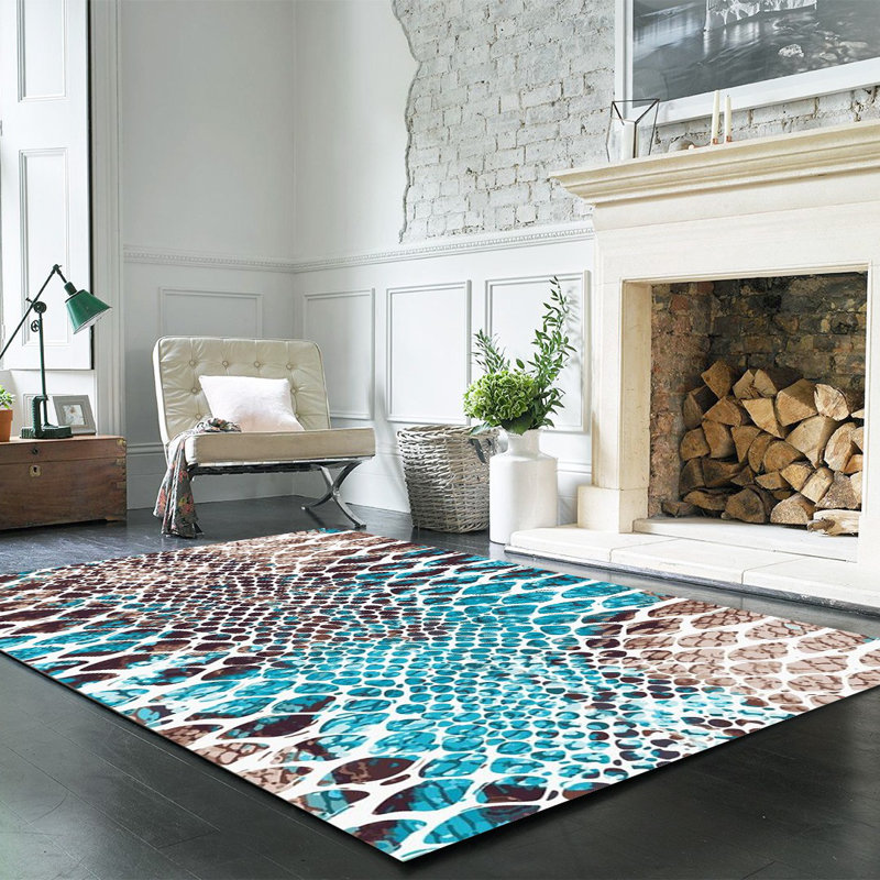 Tapis en coton Deonte, Tapis de couloir 3 pi 11 po x 9 pi 10 po