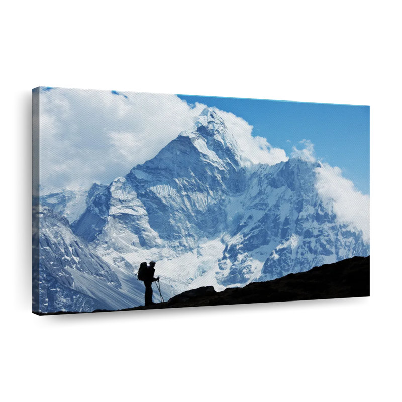Mount Everest Mountaineer sur impression sur toile, H 34 po x l 51 po x P 1,25 po