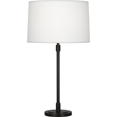 Élégante lampe de table et en verre transparent Srkashlteni avec abat-jour en tissu blanc Ascot - hauteur 28,75, 150 W maximum, interrupteur Hi-Lo - Design élégant pour la décoration intérieure