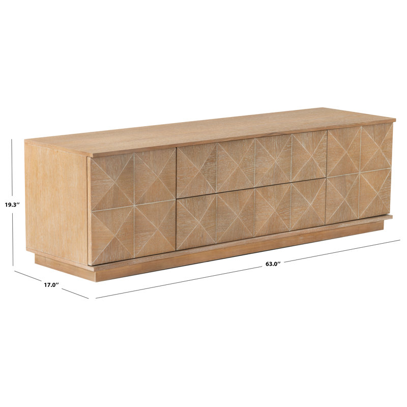 Patty 4 Door Wood Media Stand, Natural