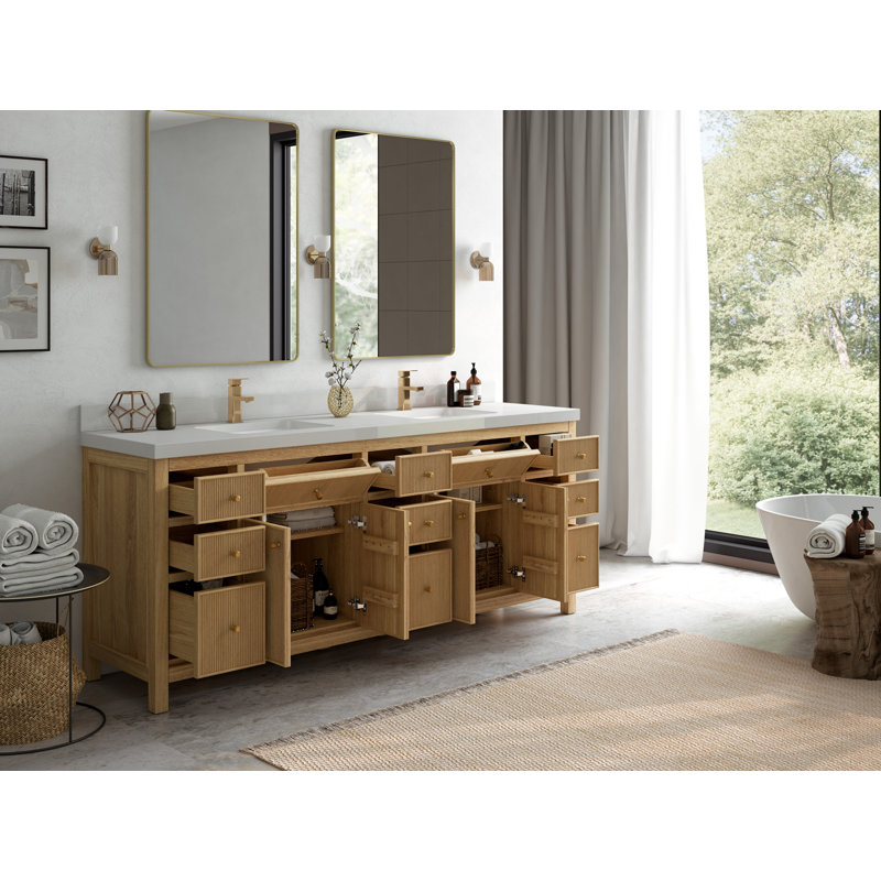 Ensemble de meuble-lavabo double 84 po, Blanc