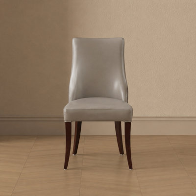 Connie Modern Vegan Leather and Velvet Upholstered Beech Wood Dining Chair in Taupe