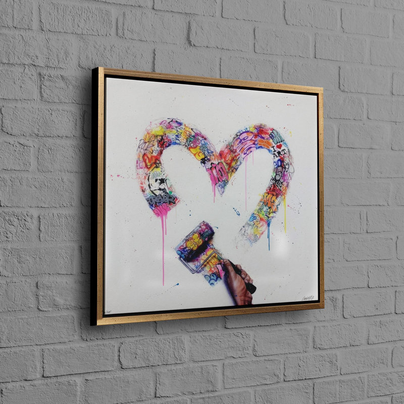 Impression sur toile à thème de l'amour minimaliste personnalisé, idéal pour offrir une affiche murale expressive