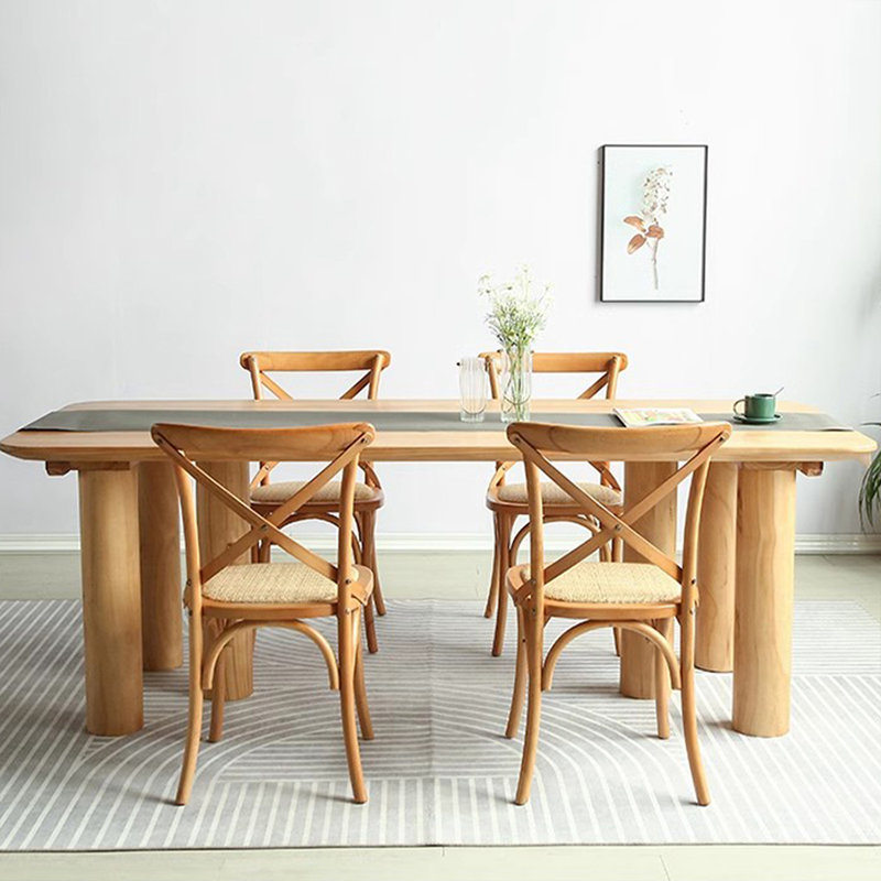 Table de salle à manger Burlywood, H 29,53 po x L 78,74 po x l 31,5 po