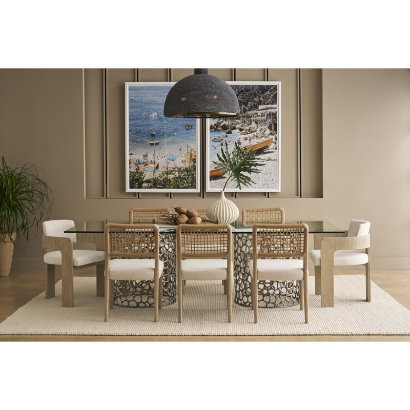 Oasis Glass Dining Table, Gray