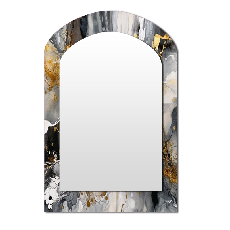 Miroir mural gris moderne délicat, 43 po x 33 po
