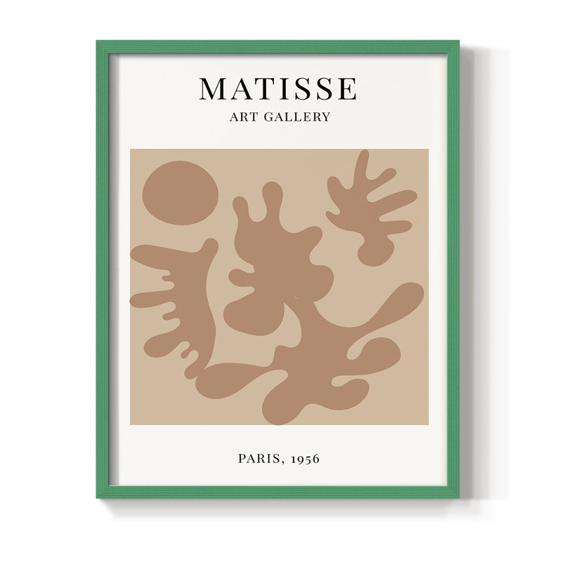Matisse LXVIII Framed Print - Solid Wood, Green, 10" H x 8" W