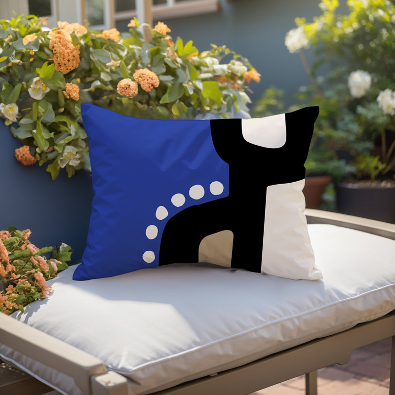 Coussin lombaire réversible intérieur / extérieur Sofi Minimalist, H 14 po x l 20 po, Marine