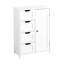 Armoire de rangement pour salle de bain blanche - Tablette réglable et 4 tiroirs, pour différents espaces modernes