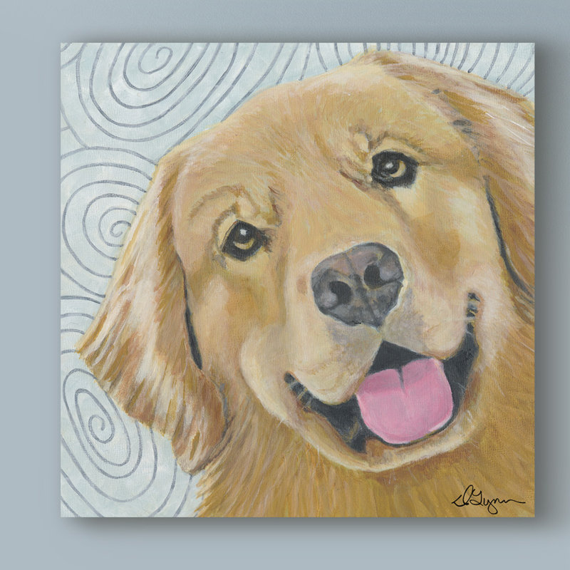 « dogs cosmo », reproduction d’impression sur toile tendue, H 14 po x l 14 po x P 2 po