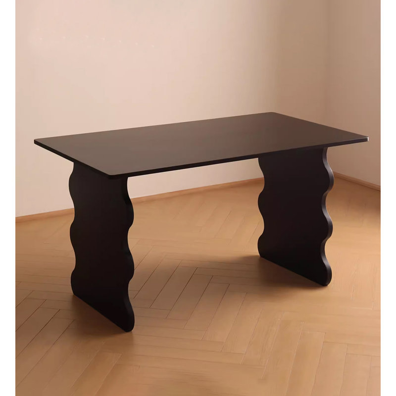 Modern and simple rectangular solid wood dining table, Black, 29.92"H x 31.5"W x 62.99"L