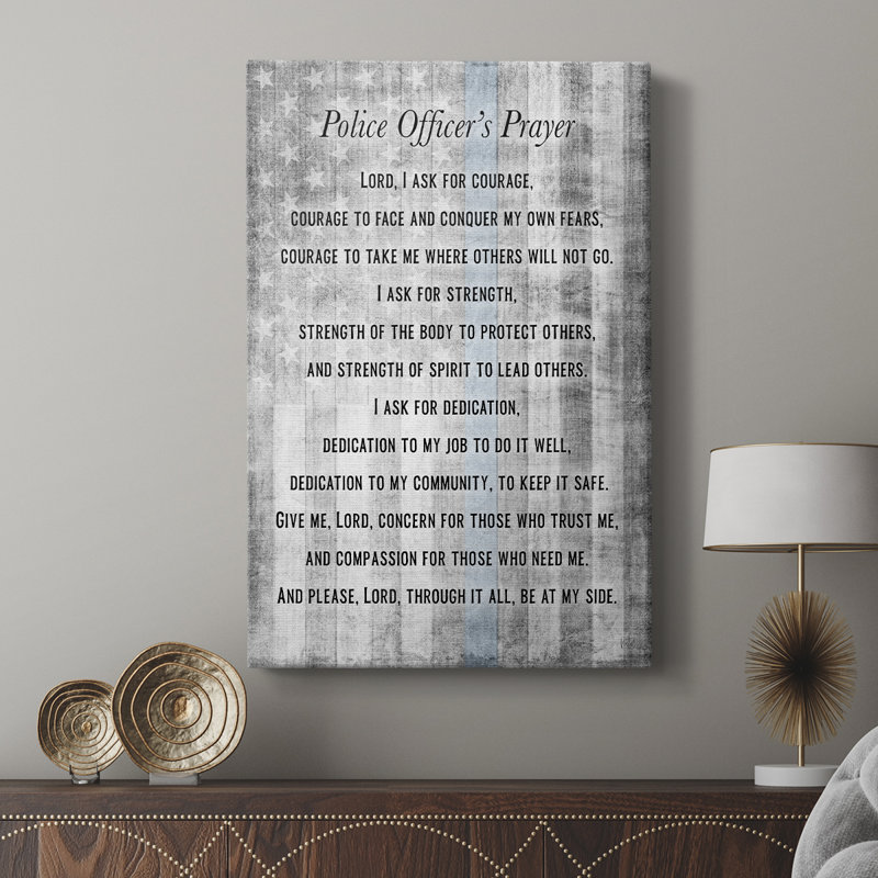 Police Prayer -Gallery Wrapped Cavas, 27" H x 18" W