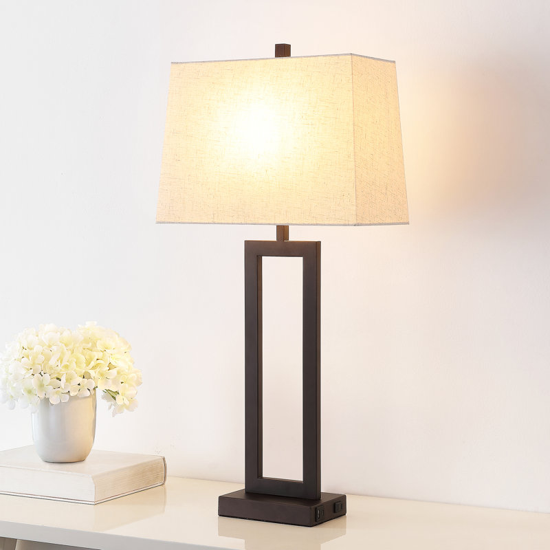 28.5 Metal Single Table Lamp, Brown, Brown