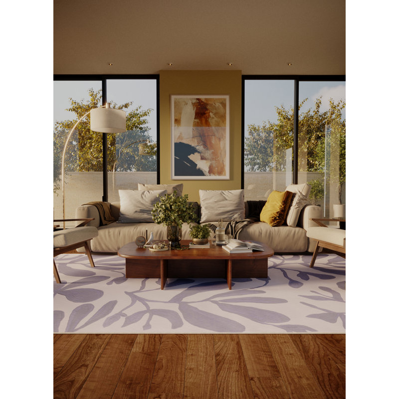 Bentura Washable Floral Indoor Rug, Square 5'