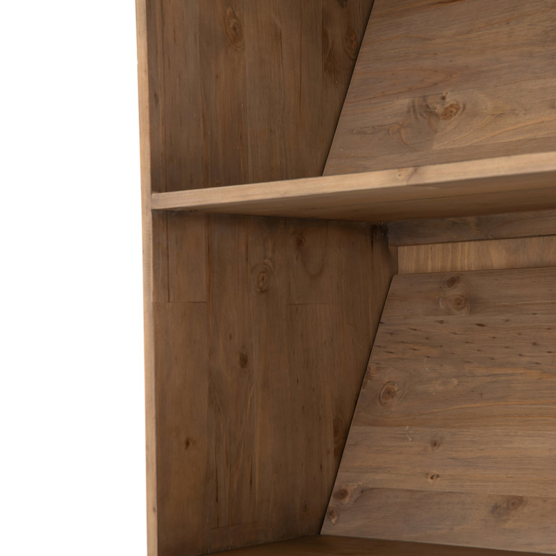 Bane Solid Wood Bookcase, Smoke Pine