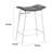 Nery Counter Height Stool Set Of 2, Gray Fabric Seat, White Metal Legs-117054215