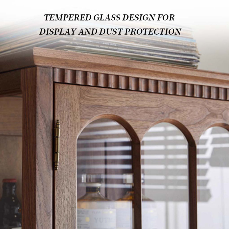 Solid wood with glass display case bookcase