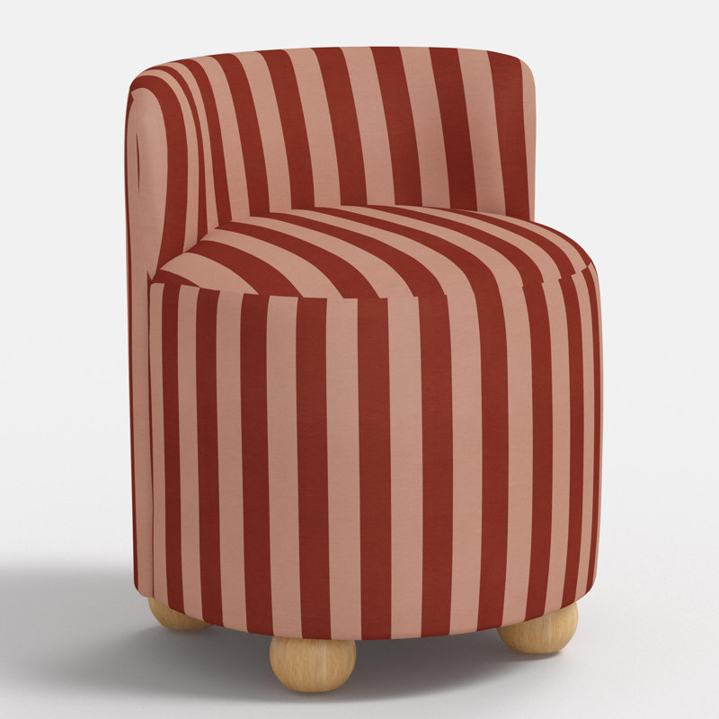 Fauteuil de coiffeuse Bella, Canopée rayée ton sur ton rosé
