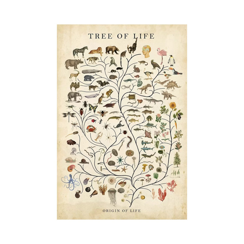 Tree of Life 1 Piece Wrapped Canvas Wall Art, 20.32 cm H x 30.48 cm W
