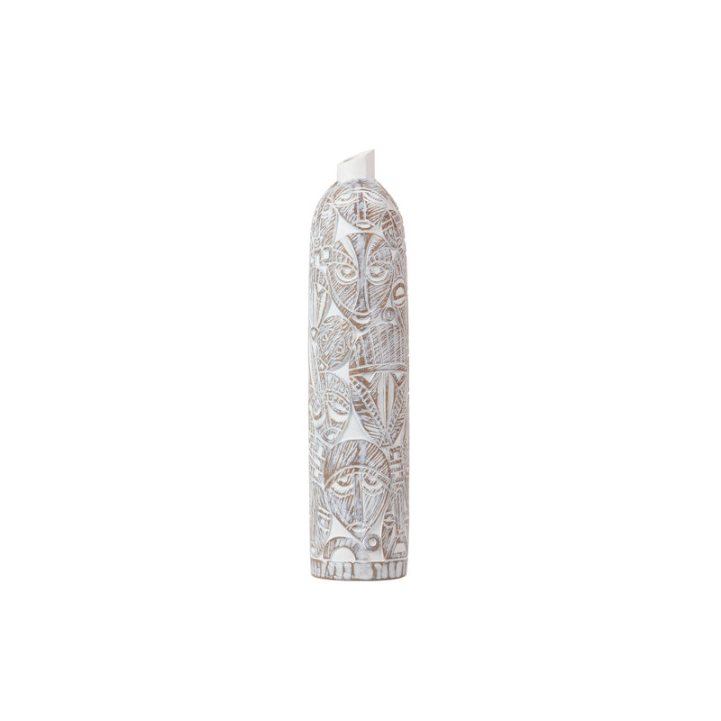 Table Vase 1, 48cm H x 15cm W x 11cm D, Brown/White